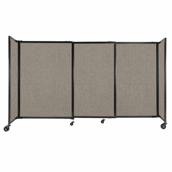 StraightWall Sliding Portable Partition 7'2" x 4' Warm Pebble Fabric